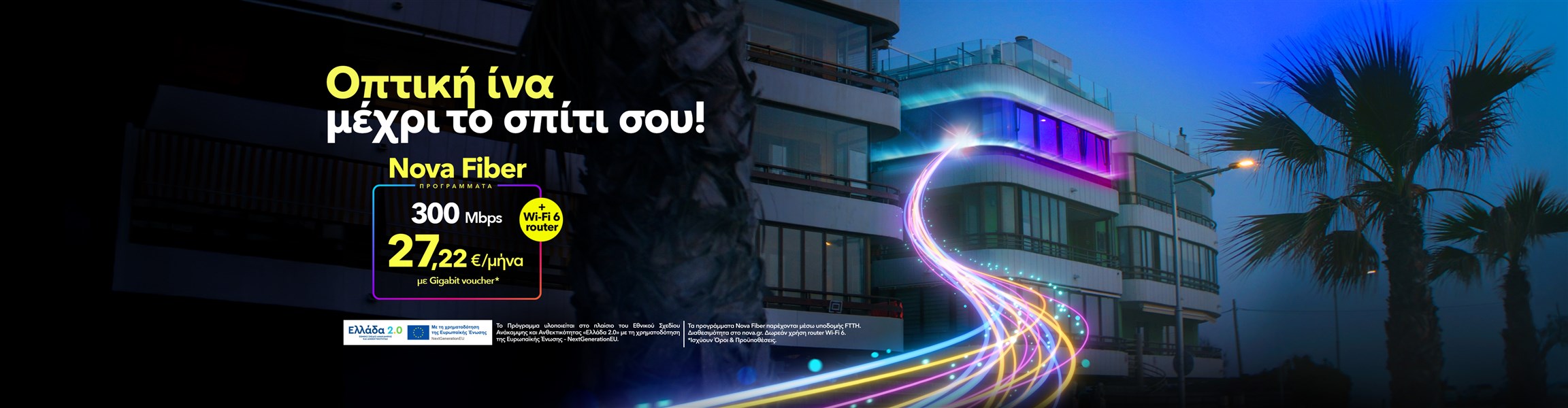 nova fiber to the home - οπτική ίνα στο σπίτι σου